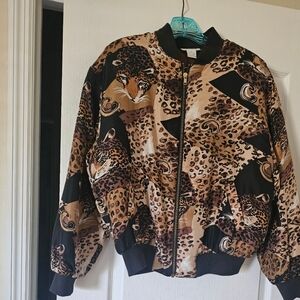 Animal Print Bomber Jacket